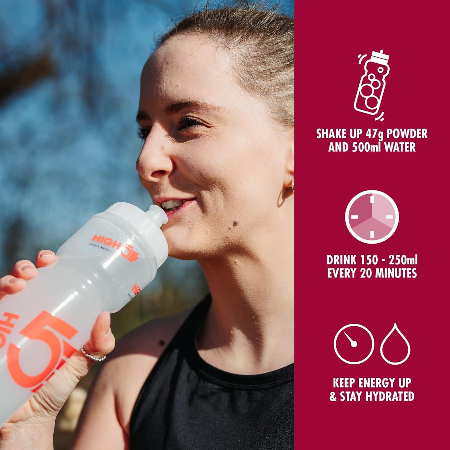HIGH5 Energy Drink - Electrolytes Sport Energy Drink Powder - Isotonic Drink with 2:1 Fructose - Hydration for Running, Cycling, Endurance Fuel - Natural Flavours, Vegan (Berry, 2.2kg - 46 Servings)