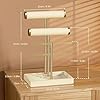Josmimic 3 Tier Bracelet Holder Display - Detachable T Bar Beige Velvet Bracelet Holder, Jewelry Holder Organizer for Bracelet, Necklace, Watches, Rings