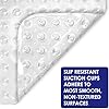 Bathroom Mat - Soft PVC Non Slip Shower Mat Non Slip Anti Mould Strong Grip with Suction Cups & Drain Holes - Antibacterial Easy Drying Mat (38 x 70 cm, White)
