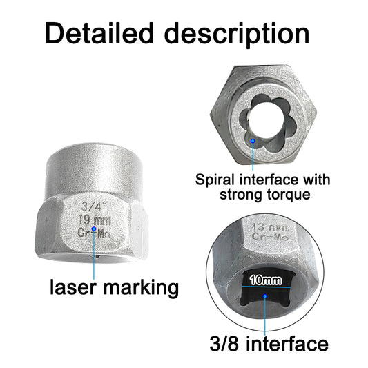 THINKWORK Impact Bolt Extractor Set, 13-Piece Bolt & Nut Remover Set, Stripped Bolt Extractor Socket Set, Bolt Extractor Tool Set for Removing Damaged,.