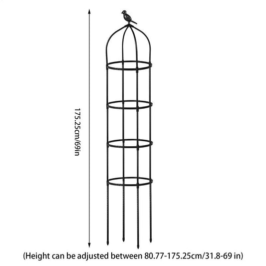 DIVCHI Steel Garden Obelisk Climbing Plant Support 1.9m Black Cylindrical Weather-Proof