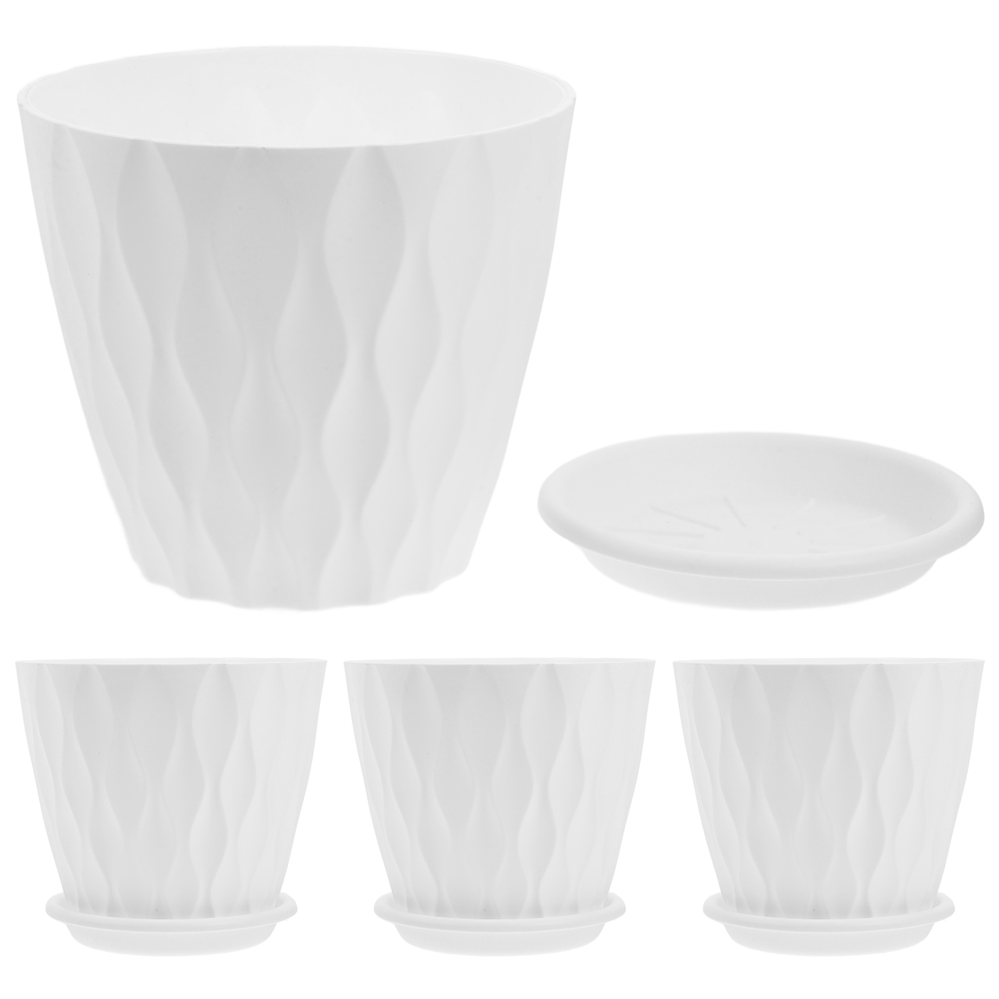 Flowerpot Round Plastic Plant Pot Crystal Modern Decorative Small Medium Large