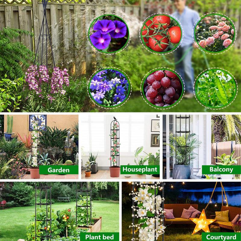 DIVCHI Steel Garden Obelisk Climbing Plant Support 1.9m Black Cylindrical Weather-Proof