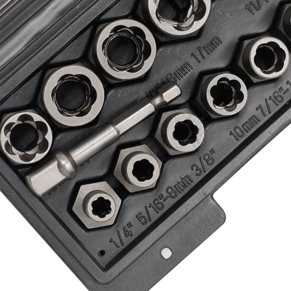 THINKWORK Impact Bolt Extractor Set, 13-Piece Bolt & Nut Remover Set, Stripped Bolt Extractor Socket Set, Bolt Extractor Tool Set for Removing Damaged,.