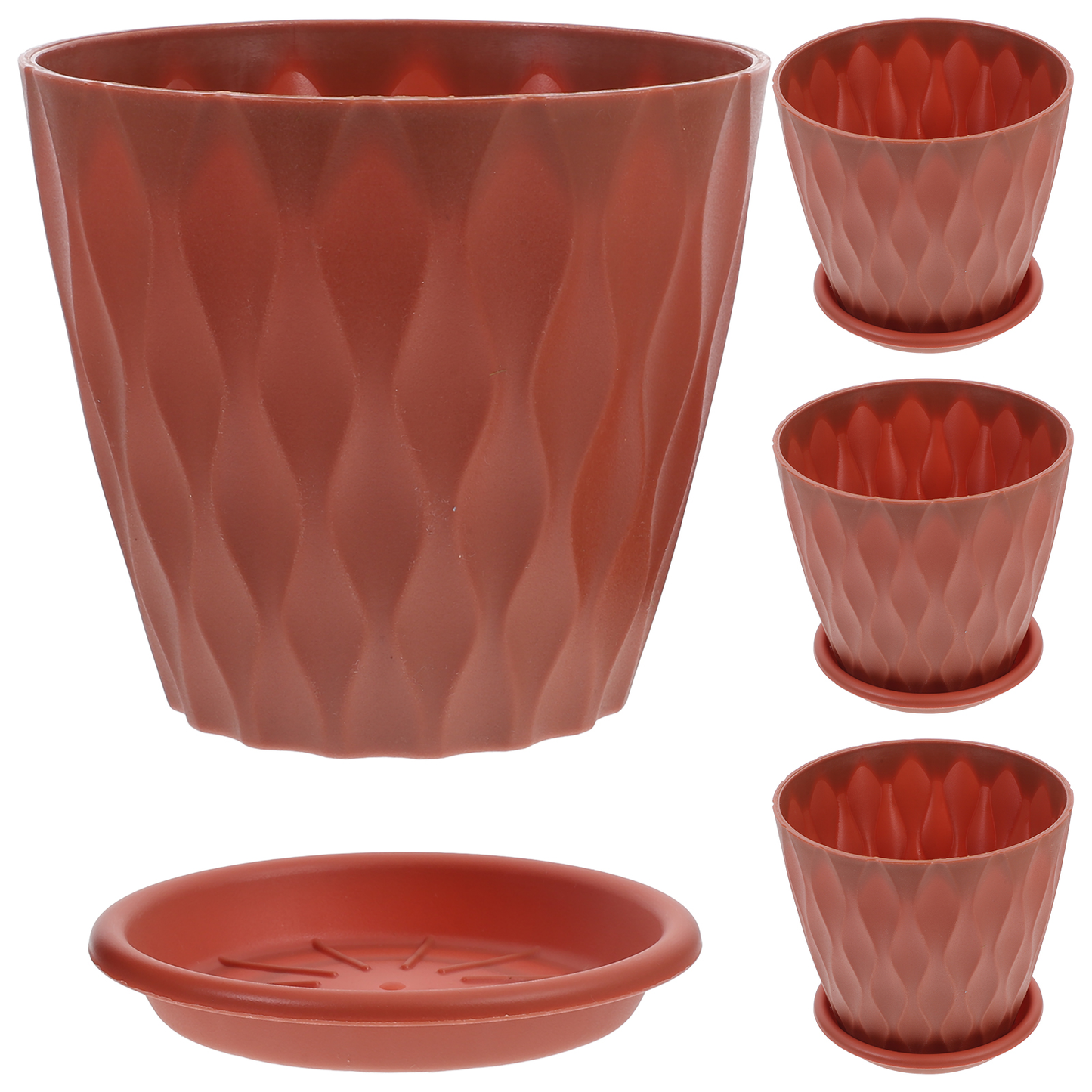 Flowerpot Round Plastic Plant Pot Crystal Modern Decorative Small Medium Large