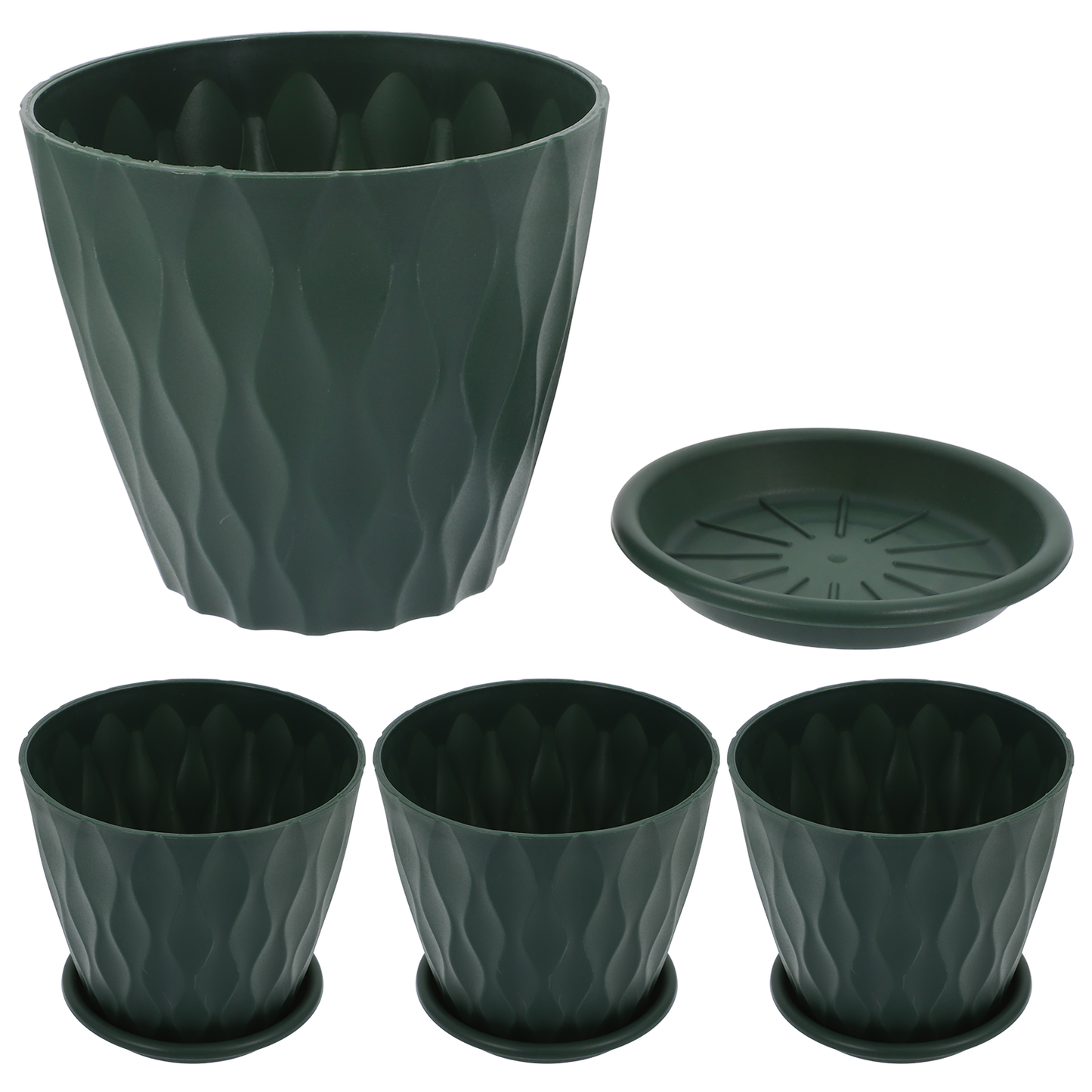Flowerpot Round Plastic Plant Pot Crystal Modern Decorative Small Medium Large