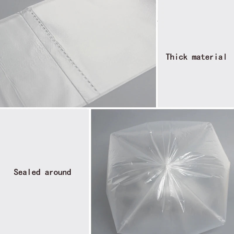 50 Pcs/Roll White Trash Bags Household Kitchen Disposable Plastic Bags Hotel Transparent Garbage Trash Bags Cleaning Supplie