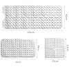 Bathroom Mat - Soft PVC Non Slip Shower Mat Non Slip Anti Mould Strong Grip with Suction Cups & Drain Holes - Antibacterial Easy Drying Mat (38 x 70 cm, White)