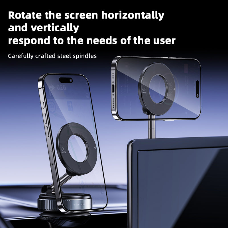 Vacuum Magnetic Suction Cup Car Phone Holder Stand Mount 360° Rotation