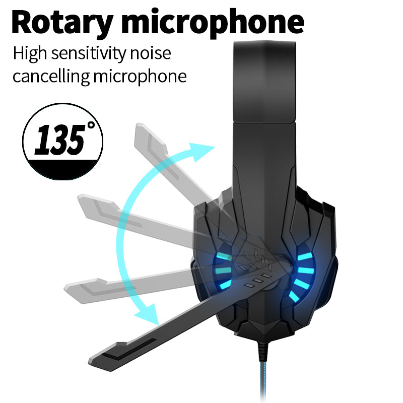 A7 Bass Gaming Headset with Mic – Over-Ear Stereo Headphones for PC, PS5, Xbox, Esports & Video Games