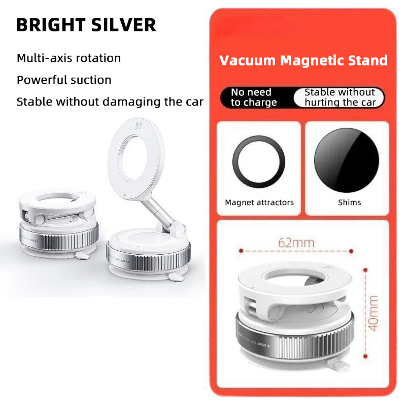 Vacuum Magnetic Suction Cup Car Phone Holder Stand Mount 360° Rotation